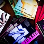 Love Junkie & Go West Young F*cked-Up Chick book display, Writers On Fire fall reading. Froggy's, Topanga Canyon, CA. 